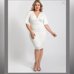 Kiyonna Paloma Ruched Dress in White